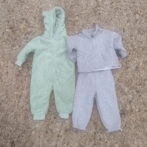 Carter's Mint Green and Gray Kids One Piece Bodysuits